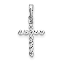 14k White Gold 1/10ct. Diamond Cross Pendant - 9