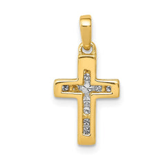 14k 1/6ct. Diamond Latin Cross Pendant - 3