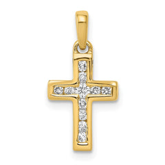 14k 1/6ct. Diamond Latin Cross Pendant - 3