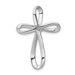 14k White Gold 1/6ct. Diamond Cross Chain Slide - 2