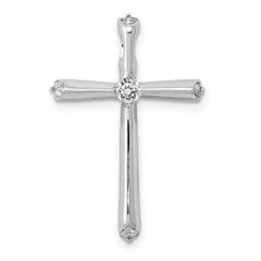 14k White Gold 1/5ct. Diamond Cross Chain Slide - 3