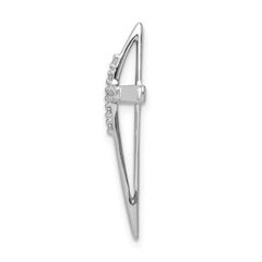 14k White Gold 1/10ct. Diamond Cross Chain Slide - 5