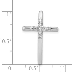 14k White Gold 1/10ct. Diamond Cross Chain Slide - 5
