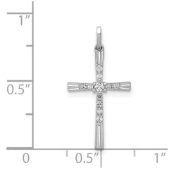 14k White Gold 1/10ct. Diamond Cross Pendant - 7