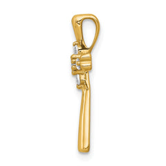 14k Diamond Cross Slide Pendant - 3