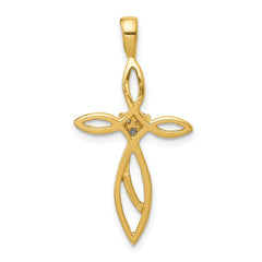 14k AA Diamond Cross Pendant - 10