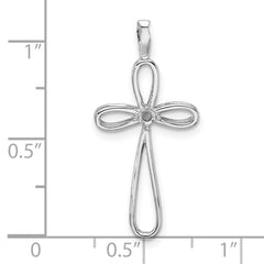14k White Gold Cross Pendant Mounting - 6