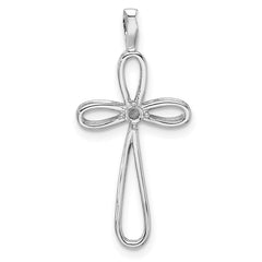 14k White Gold Cross Pendant Mounting - 6
