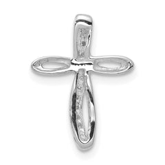 14k White Gold AA Diamond Cross Pendant - 6