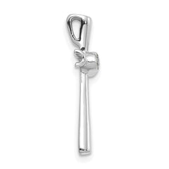 14k White Gold AA Diamond Cross Chain Slide - 2