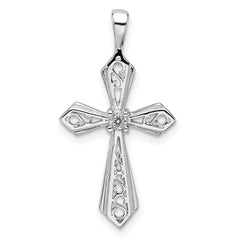 14k White Gold Cross Pendant Mounting - 4