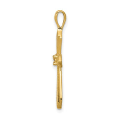 14k AA Diamond Passion Cross Pendant - 2