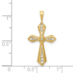 14k AA Diamond Passion Cross Pendant - 2