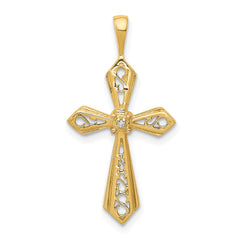14k AA Diamond Passion Cross Pendant - 2