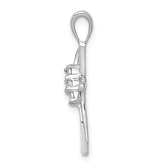 14k White Gold .01ct. Diamond Cross Pendant - 3