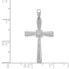 14k White Gold 1/20ct. Diamond Cross Pendant - 4