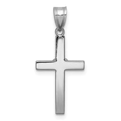 14k White Gold .01ct Diamond Heart Cross Pendant - 2