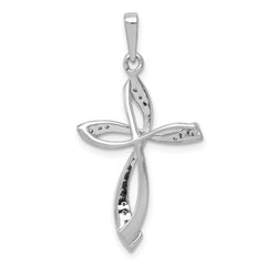 14k White Gold 1/10ct. Diamond Cross Pendant - 6