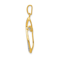 14k 1/10ct. Diamond Cross Pendant - 2
