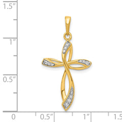 14k 1/10ct. Diamond Cross Pendant - 2