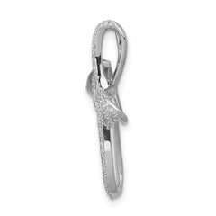 14k White Gold 1/3ct. Diamond Cross Chain Slide - 2