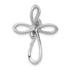 14k White Gold 1/3ct. Diamond Cross Chain Slide - 2