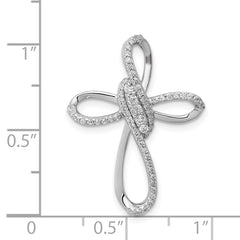 14k White Gold 1/3ct. Diamond Cross Chain Slide - 2