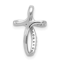14k White Gold 1/15ct. Diamond Cross Pendant - 3