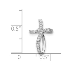 14k White Gold 1/15ct. Diamond Cross Pendant - 3