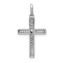 14k White Gold 1/6ct. Diamond Cross Pendant - 4