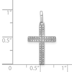 14k White Gold 1/6ct. Diamond Cross Pendant - 4
