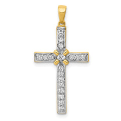 14k 1/3ct. Diamond Cross Pendant