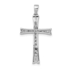 14k White Gold 1/5ct. Diamond Cross Pendant - 2