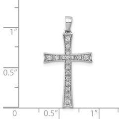 14k White Gold 1/5ct. Diamond Cross Pendant - 2