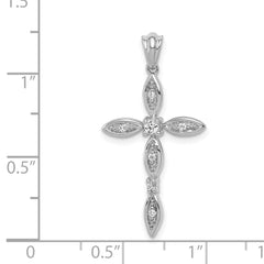 14k White Gold 1/10ct. Diamond Cross Pendant - 3