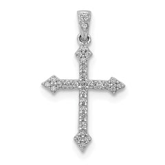 14k White Gold 1/10ct. Diamond Cross Pendant - 2