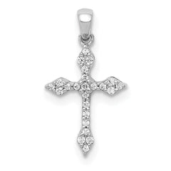 14k White Gold 1/15ct. Diamond Cross Pendant - 5