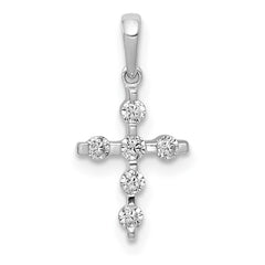 14k White Gold 1/6ct. Diamond Cross Pendant - 3