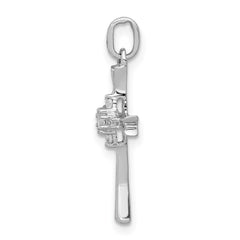 14k White Gold 1/15ct. Diamond Cross Pendant - 4