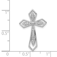 14k White Gold 1/15ct. Diamond Cross Chain Slide