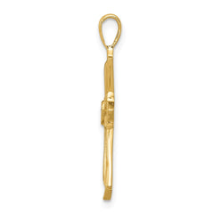 14k AA Diamond Cross w/ Heart Center Pendant