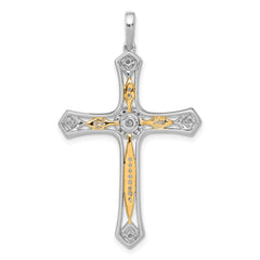 14k Two-tone 1/5ct. Diamond Cross Pendant