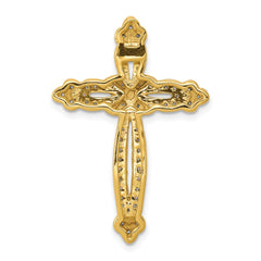 14k 1/4ct. Diamond Budded Cross Chain Slide - 2