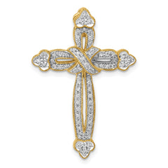 14k 1/4ct. Diamond Budded Cross Chain Slide - 2