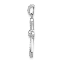 14k White Gold 1/10ct. Diamond Cross Pendant - 8