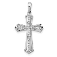 14k White Gold 1/8ct. Diamond Passion Cross Pendant