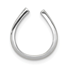 14k White Gold 1/6ct. Diamond Horseshoe Chain Slide