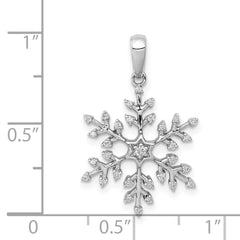 14k White Gold 1/6ct. Diamond Snowflake Pendant