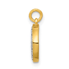 14k Diamond Moon Charm