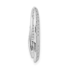 14k White Gold Awareness Diamond Chain Slide Pendant